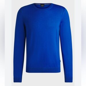 BOSS by Hugo Boss Blue with Black Stripe 100% Cotton Crewneck Sz S